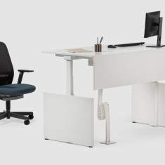 elektrisch höhenverstellbarer Schreibtisch Büro Schreibtische weiss Bürotisch Wangenfuss Bene Classic Lift