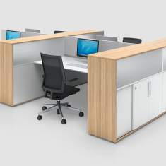 Bürotisch Raumteiler Schrank Regalschrank mit Türen Schreibtische Büro Büroregal Arbeitsplatz, Bene, CUBE_S