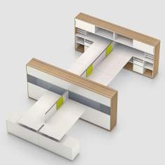 Bürotisch Raumteiler Schrank Regalschrank mit Türen Schreibtische Büro Büroregal Arbeitsplatz, Bene, CUBE_S