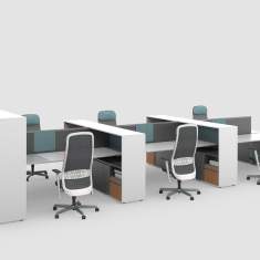 Bürotisch Raumteiler Schrank Regalschrank mit Türen Schreibtische Büro Büroregal Arbeitsplatz, Bene, CUBE_S