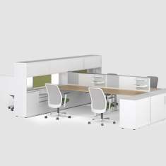 Bürotisch Raumteiler Schrank Regalschrank mit Türen Schreibtische Büro Büroregal Arbeitsplatz, Bene, CUBE_S