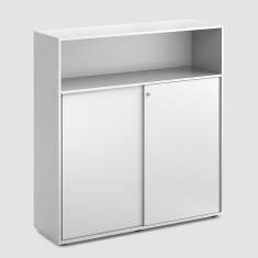 Sideboard weiss Schrank Büro Bene CUBE_S Schiebetürenschrank