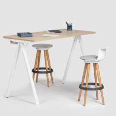 Stehtisch weiss Stehtische Holz Büro Bene DELTA PURE HIGH