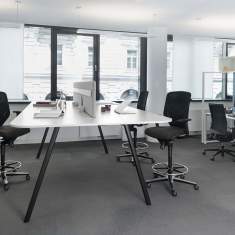 Stehtisch weiss Stehtische Konferenztisch weiss Büro Konferenztische Bene DELTA WORKBENCH HIGH by Bene