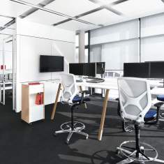 Stehtisch weiss Stehtische Konferenztisch weiss Büro Konferenztische Bene DELTA WORKBENCH HIGH by Bene