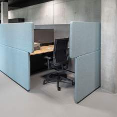Abgeschirmter Schreibtisch | Büro Schreibtische schallabsorbierend, Büromöbel, Bene, Akustik Trennwand DOCKLANDS Dock-In Bay