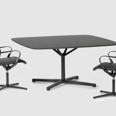 Konferenztisch schwarz Konferenztische Büro Direktionseinrichtungen Bene, Filo 4-Star Table
abgerundete Tischplatte