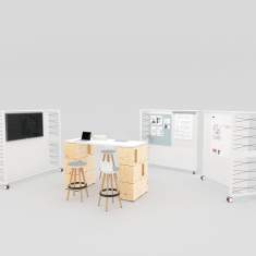Großes Whiteboard beweglich Büro Wand Whiteboards Rollen, Bene, FRAME_S Board