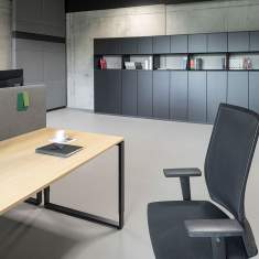 Regalschrank mit Türen Büroregal Holz Regal schwarz Bene, KB Box