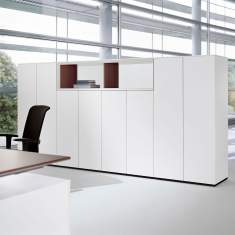 Regalschrank mit Türen Büroregal Holz Regal weiß, Bene, KB Box