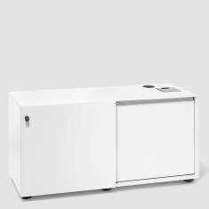 Büroschränke Holz weiß Büroschrank abschließbar Schiebetürschrank Bene KT Sideboard