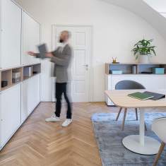 Schrank weiss Büroschranksystem Sideboard Büro Bene, KX Stauraum