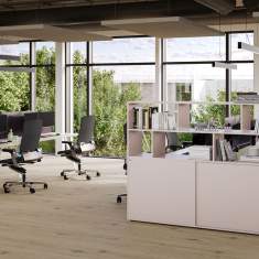 Büroschrank weiss Regal Stauram Aktenschrank Schiebetürenschrank Büro Bene Loft Storage