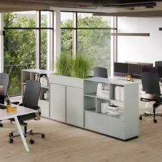Büroschrank Regal Stauram Aktenschrank Schiebetürenschrank Büro Bene Loft Storage