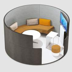 Trennwände Raumteiler Büro Abgeschirmte Arbeitsplätze Bene PARCS Toguna Circle