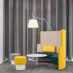 Mobile Stellwände gelb Trennwände Abgeschirmte Konferenzplätze Loungesofa, Bene, PARCS Toguna Circle Small