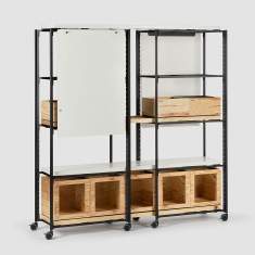 Rollregal Regal fahrbar Modulare Büromöbelsysteme Whiteboard Raumtrenner Bene PIXEL Rack