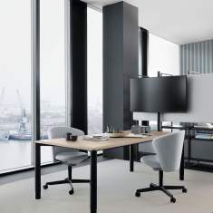 höhenverstellbarer Schreibtisch Büro Konferenreztisch schwarz Konferenztische Bene PORTS Table
höhenverstellbar