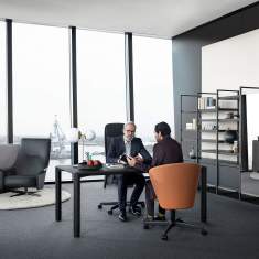 höhenverstellbarer Schreibtisch Büro Konferenreztisch schwarz Konferenztische Bene PORTS Table
höhenverstellbar