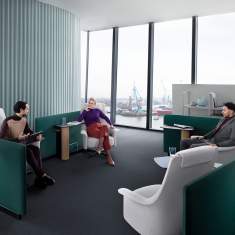 Beistelltisch Tischmodul mit Trennwand Sesel Loungesessel Bene PORTS Lounge Task Lounge