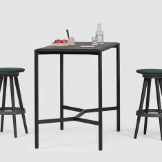 Stehtisch schwarz Stehtische Besprechungstisch Bene PORTS Slim Table High