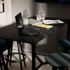 Stehtisch schwarz Stehtische Besprechungstisch Bene PORTS Slim Table High