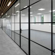 Akustik Büro Akustikelemente Glaswand mit Tür Bene, Akustik RG Ganzglaswand