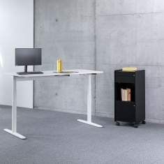 Desksharing-Caddys schwarz Büro Bene, SIDE_S Caddy