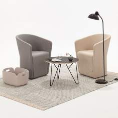 Beistelltische oval Bene Studio Beistelltisch
abgerundete Tischplatte