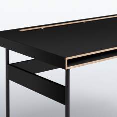 Schreibtisch Home Office Tisch schwarz Bürotisch Stahl Bene Studio Fact Home