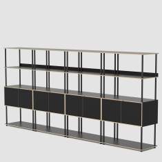 Büroschränke modular Büromöbel schwarz Schränke Module, Bene, Studio Regalsystem