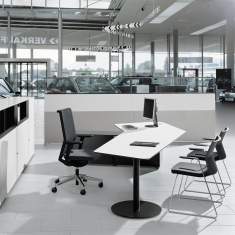Massivholz Schreibtisch modern Büromöbel weiss Schreibtische Holz Bene, Consult
