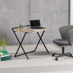 Schreibtisch schwarzes Gestell Klapptisch Home Office Schreibtisch klein Buerotisch klappbar Bene X-PRESS