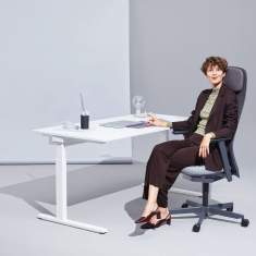 Höhenverstellbarer Schreibtisch elektrisch ergonomische Schreibtische weiß Bürotisch Bene Level Lift