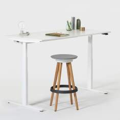 Höhenverstellbarer Schreibtisch elektrisch ergonomische Schreibtische weiß Bene Level lift pure