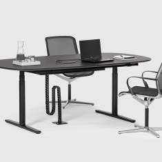 höhenverstellbarer Konferenztisch Büro Konferenztische höhenverstellbar Meetingtisch Besprechungstisch Bene LEVEL LIFT PURE Meeting