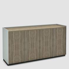 Sideboard Büro Büroschrank grau, Bene, AL-K Stauraum