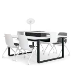 Team-Tisch Büro Team-Tische Coworking kollaborativer Tisch Hot Desking Tisch gross Husoffice hushspot
weiss Tischplatte