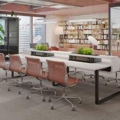 Team-Tisch Büro Team-Tische Coworking kollaborativer Tisch Hot Desking Tisch gross Husoffice hushspot