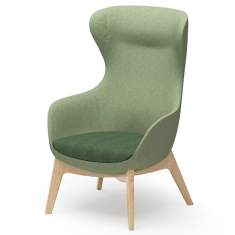 Loungesessel grün Sessel Holz Ohrensessel Rosconi Objektmöbel - lounge 620