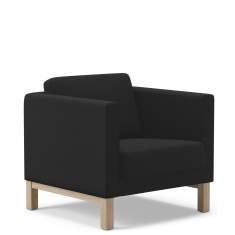 Lounge Sessel Stoffbezug schwarz Bürosessel Kinnarps, Scandinavia