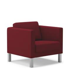Lounge Sessel Stoffbezug rot Bürosessel Kinnarps, Scandinavia