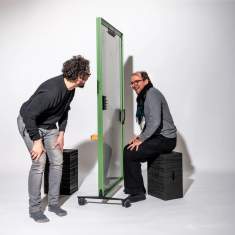 Präsentationselement mobile Trennwände akustik Moderationstafel Stellwand fahrbar Westermann Trennwand rollbar - flomo train S