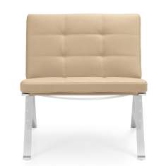 Loungesessel beige Leder Büro Clubsessel Design Loungemöbel,, Girsberger, Modell 1600