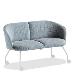 Loungesysteme Lounge Stizmöbel Sofa blau Loungesystem Zweisitzer auf Rollen König + Neurath NET.WORK.PLACE WAVE