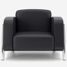 Ledersessel schwarz Büro Loungemöbel Nowy Styl Classic Sessel