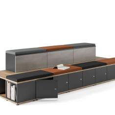 modulare Büromöbelsysteme modulare Elemente Büro modulares Tribünelemenet Assmann Büromöbel STAURAUMSYSTEM Cubas | Flex