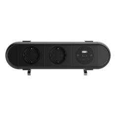 Elektro-Steckdosen IT/EDV-Dosen schwarz Stormverbindung Datenverbindung Dataflex 25.103 Power Polar 2x Schuko USB AC 25W - 103