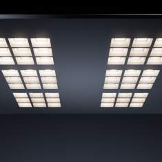 LED-Deckenleuchte Geo 4 Boost Office mit gleichmäßiger Ausleuchtung