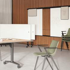 Workshopraum mit Wilkhahn Confair Next Wandschienen-Set und verschiebbaren Liteboards